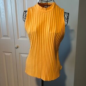 Golden Yellow ribbed shirt.